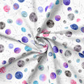 Planets White Fabric