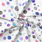 Planets White Fabric