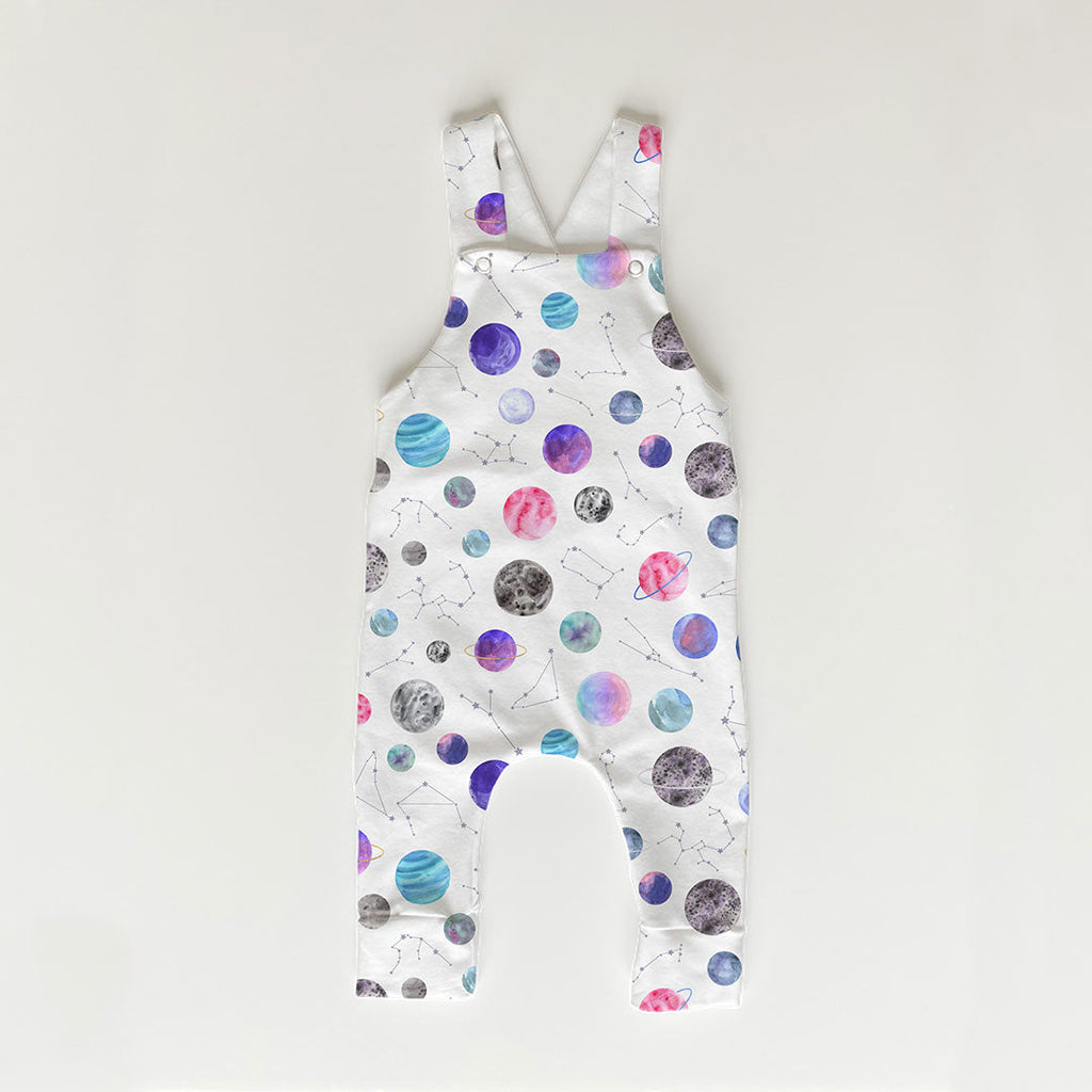 Planets White Fabric