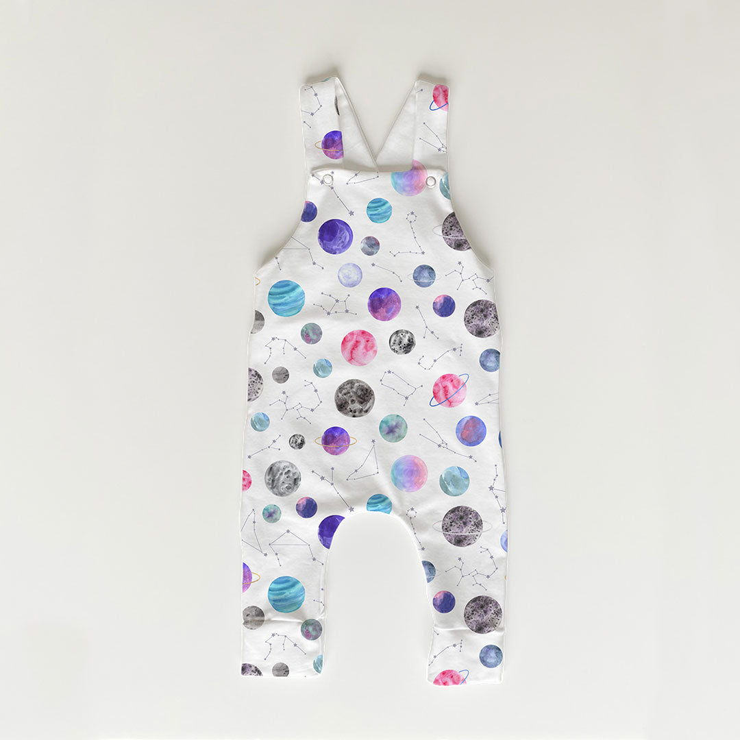 Planets White Fabric