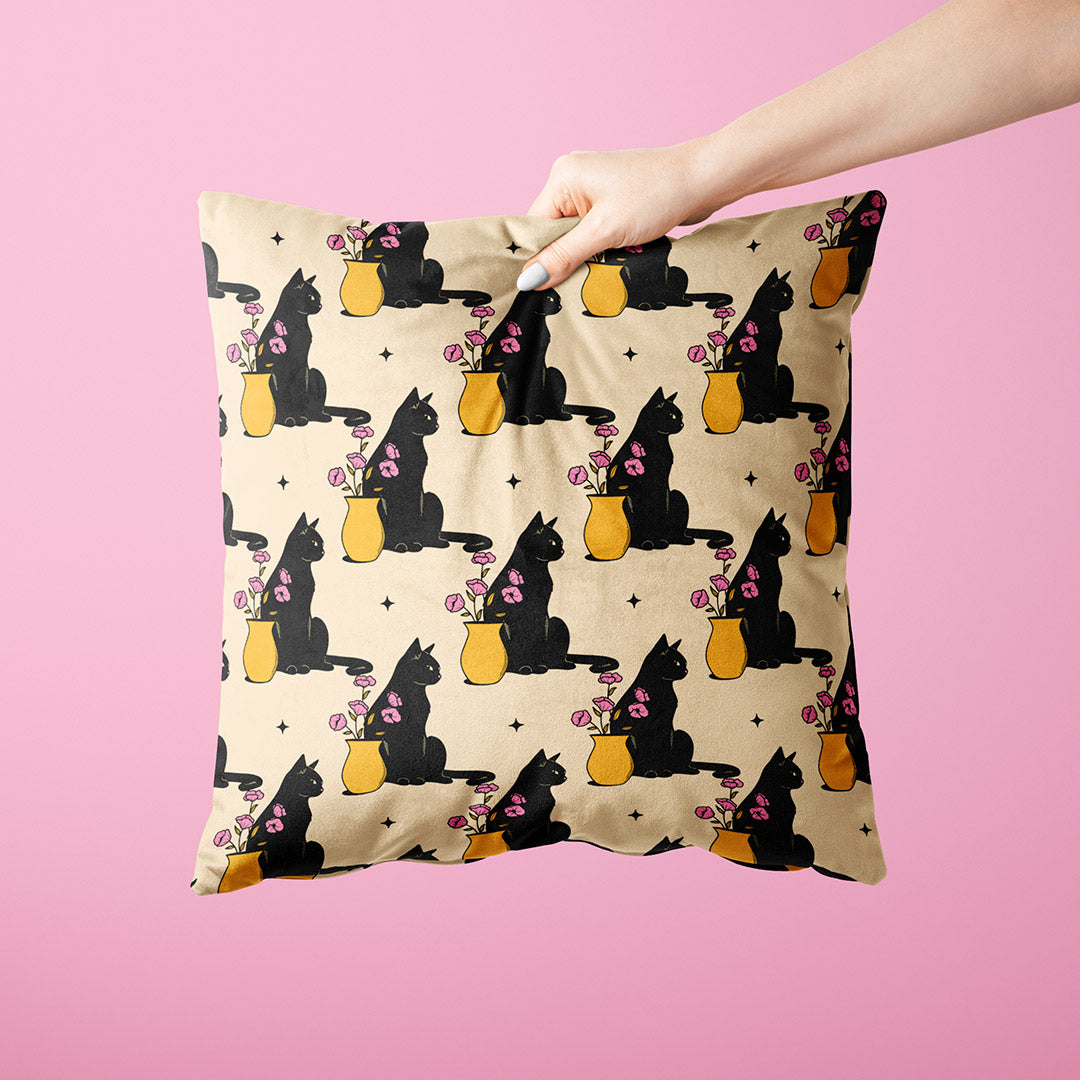 Playful Cat Cream Fabric