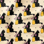 Playful Cat Cream Fabric