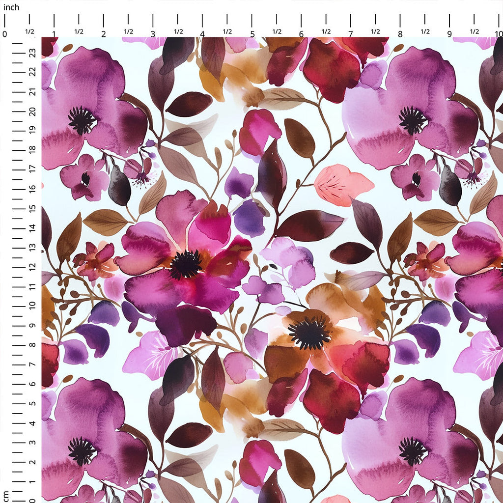 Plum Floral Fabric