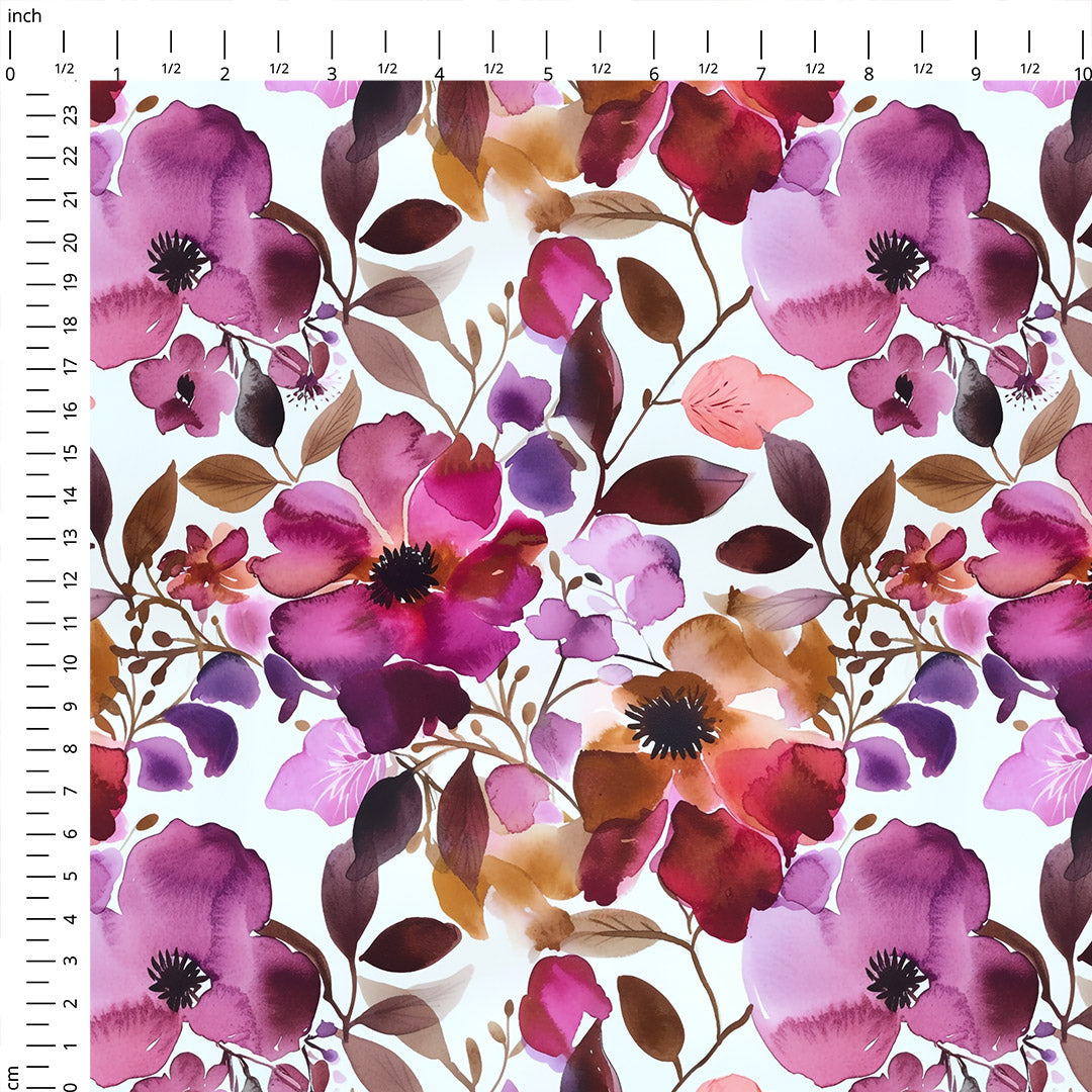 Plum Floral Fabric
