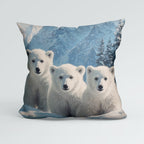 CUSHION Panel Polar Bear Cubs CP-806