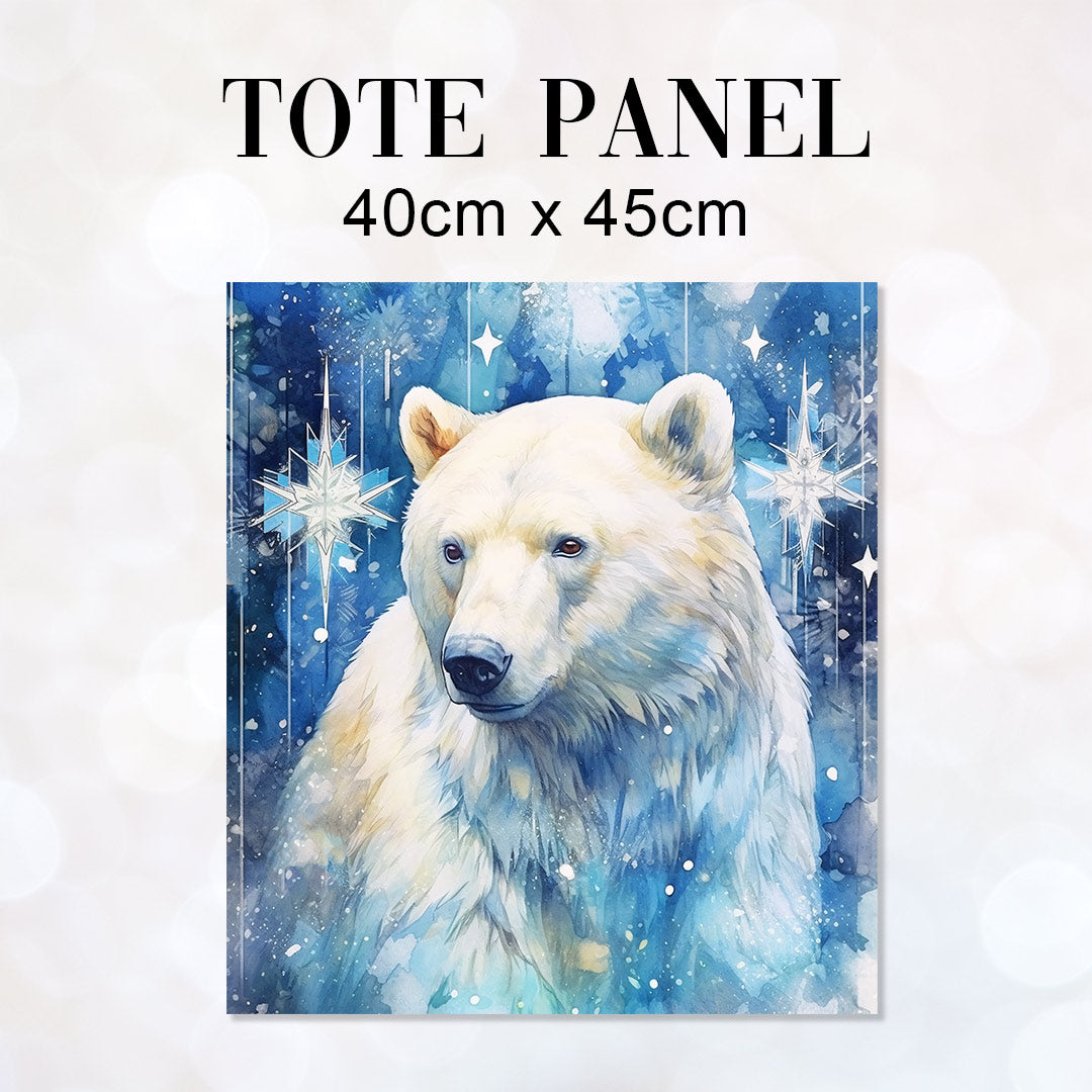 TOTE Polar Bear Snowflakes Fabric Bag Panel