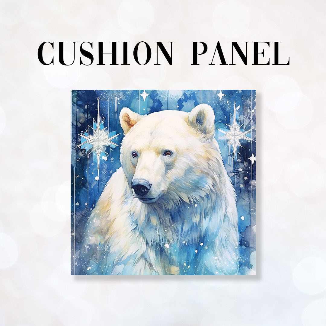 CUSHION Fabric Panel Polar Bear Snowflakes
