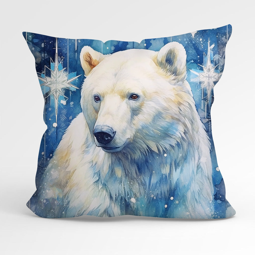 CUSHION Fabric Panel Polar Bear Snowflakes