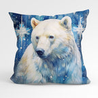 CUSHION Fabric Panel Polar Bear Snowflakes