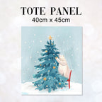 TOTE Polar Bears Christmas Fabric Bag Panel