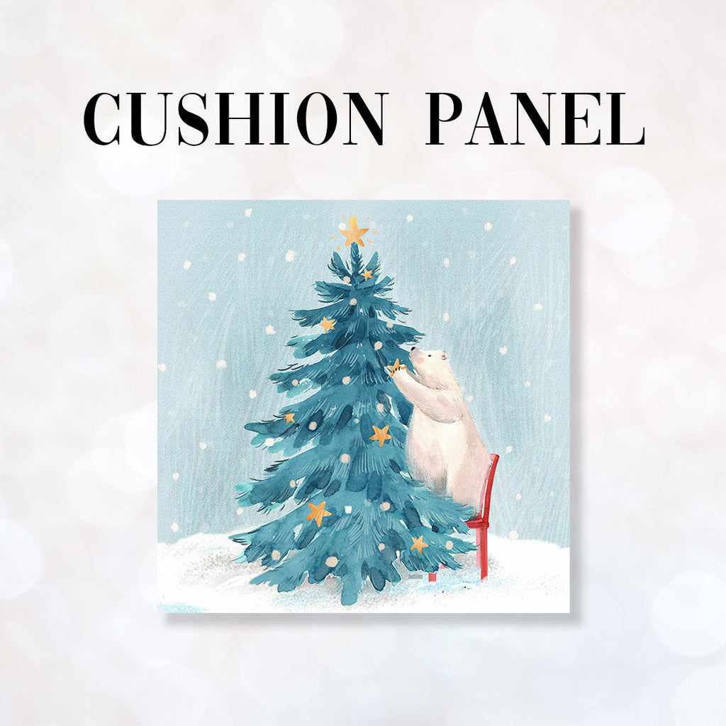 CUSHION Fabric Panel Polar Bears Christmas