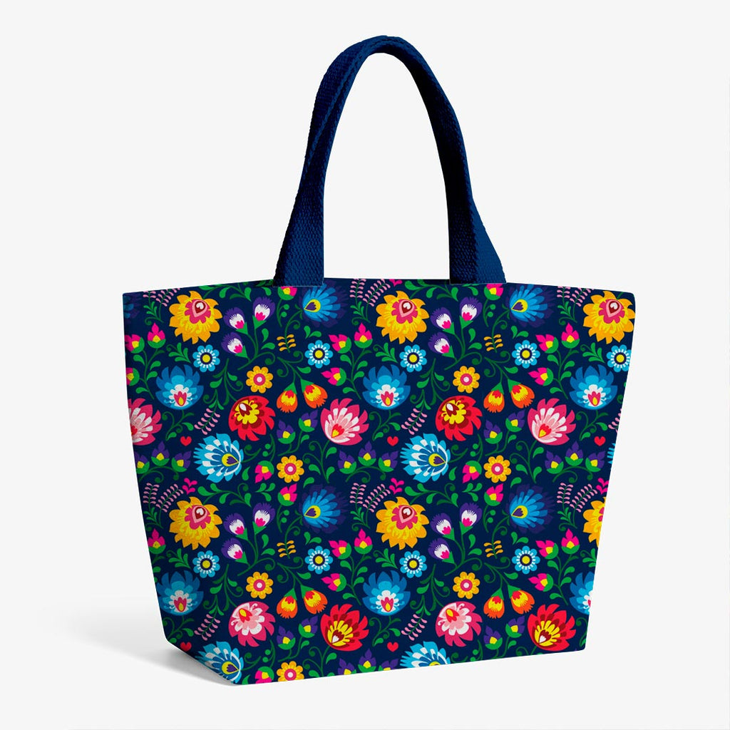 Polish Folklore Lowicz Navy Floral Fabric