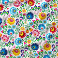 Polish Folklore Lowicz White Floral Fabric