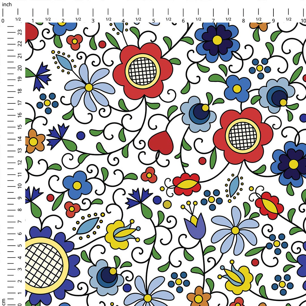 Polish Folklore Kaszubski Floral Fabric