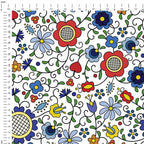 Polish Folklore Kaszubski Floral Fabric