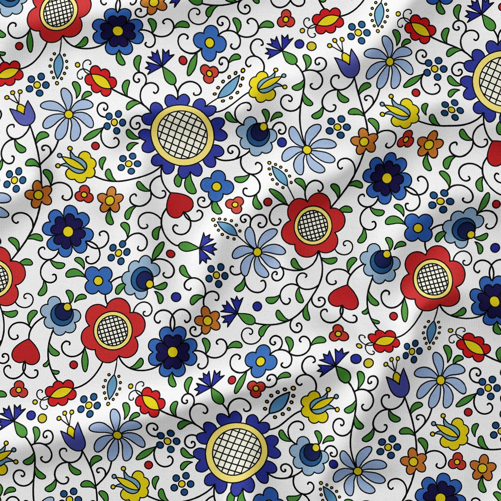 Polish Folklore Kaszubski Floral Fabric