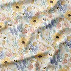 Floral Spring Bees Fabric