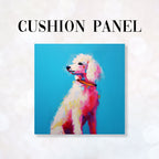 CUSHION Fabric Panel Poodle Blue
