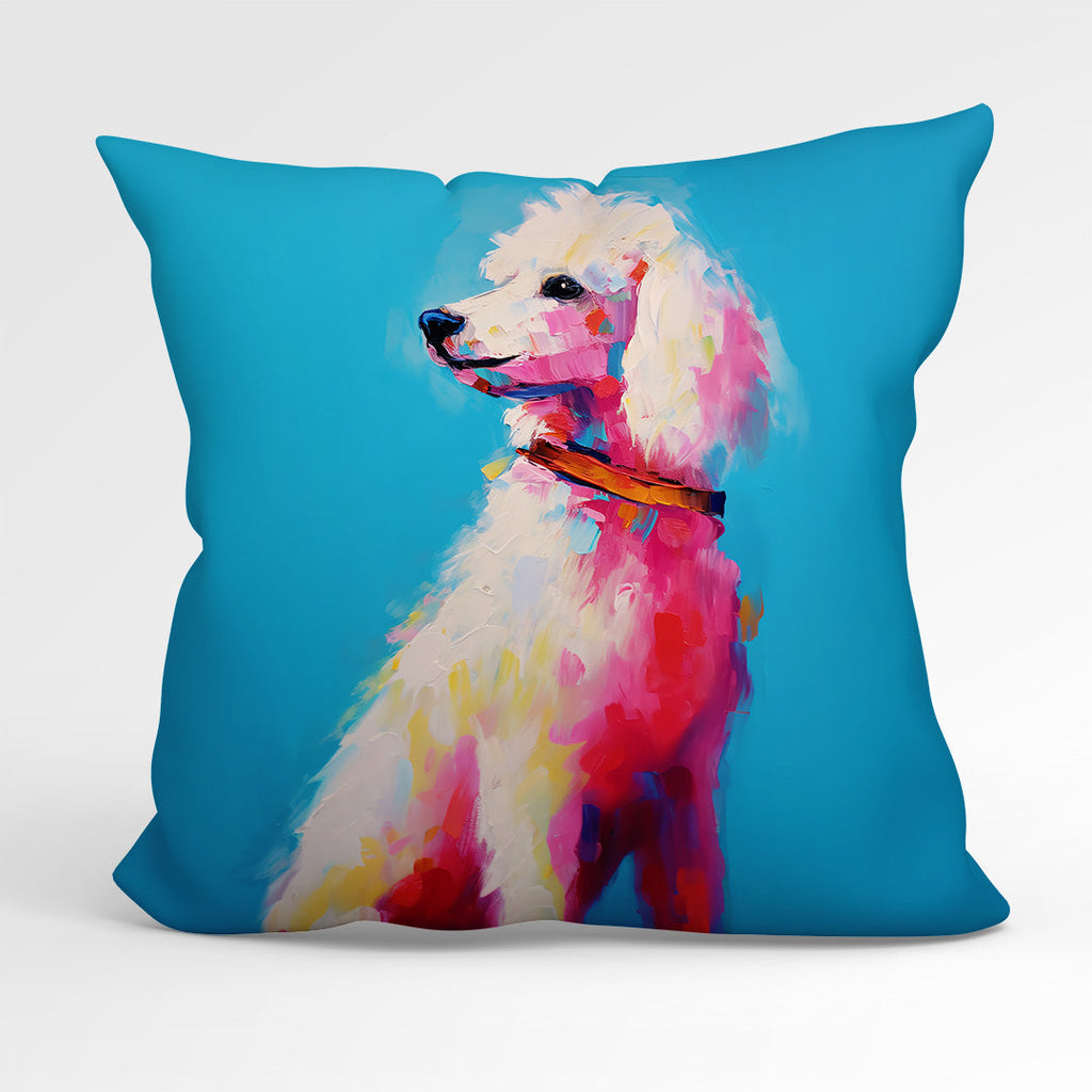 CUSHION Fabric Panel Poodle Blue