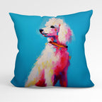 CUSHION Fabric Panel Poodle Blue