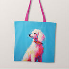 TOTE Poodle Blue Fabric Bag Panel