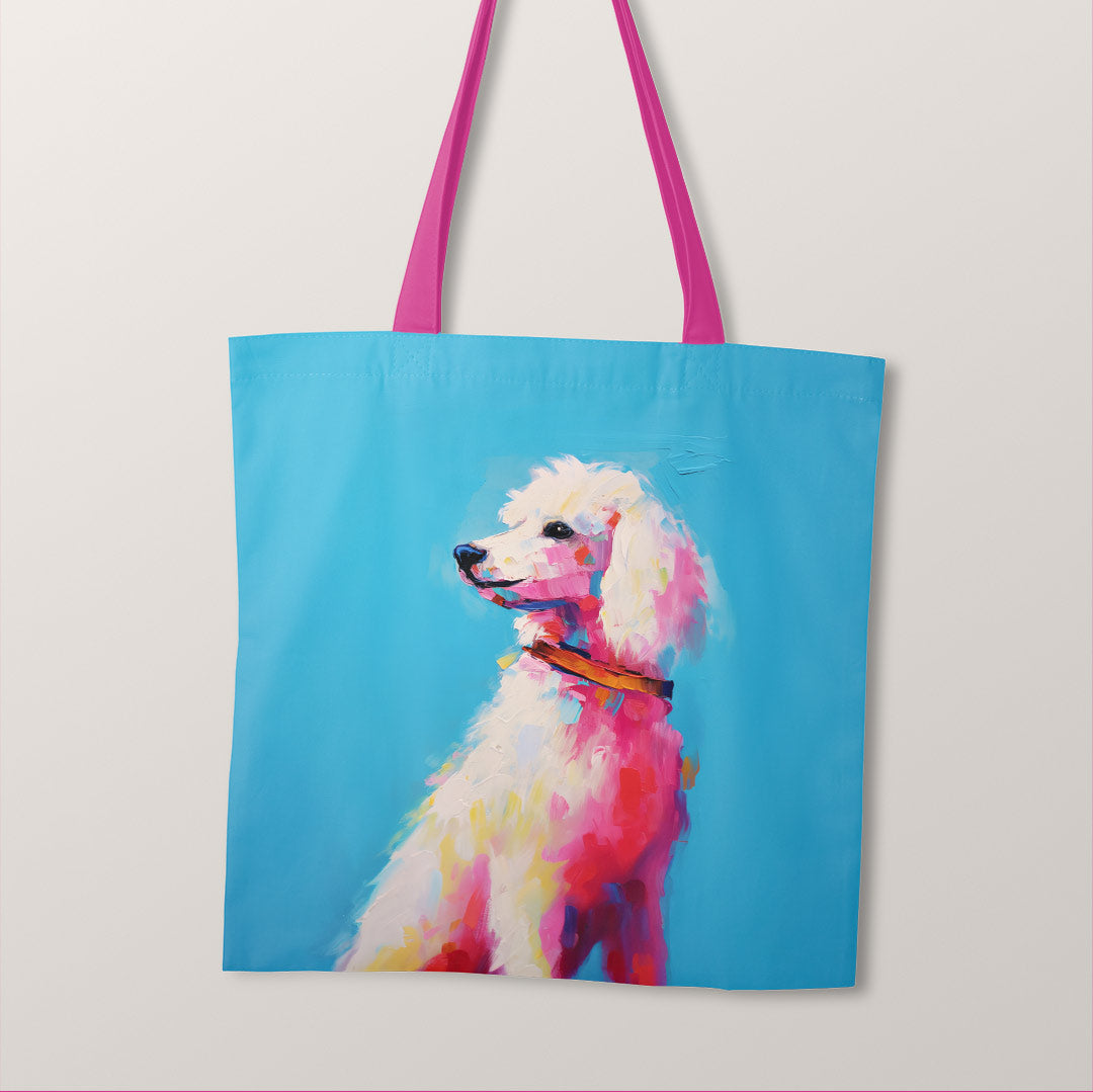 TOTE Poodle Blue Fabric Bag Panel