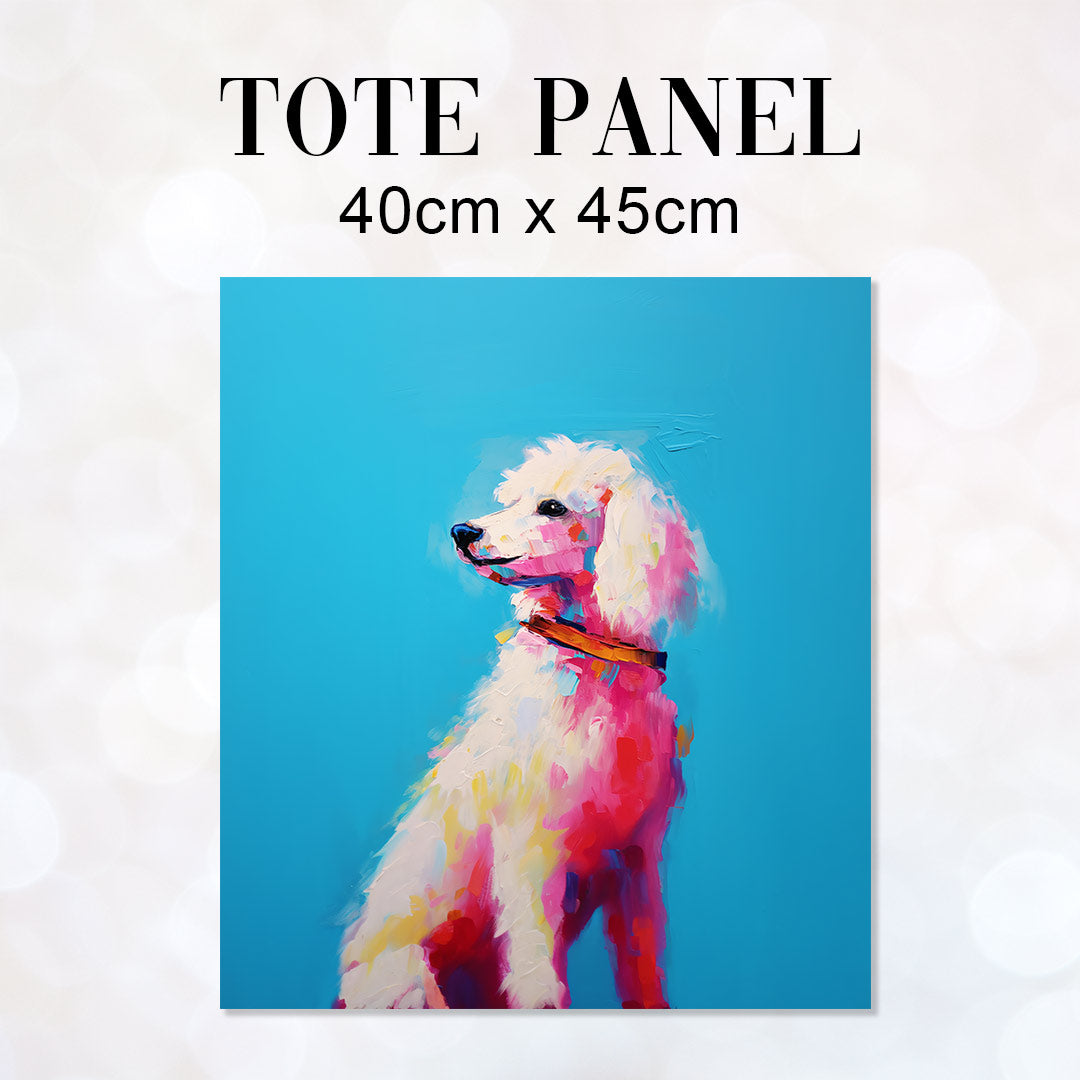 TOTE Poodle Blue Fabric Bag Panel