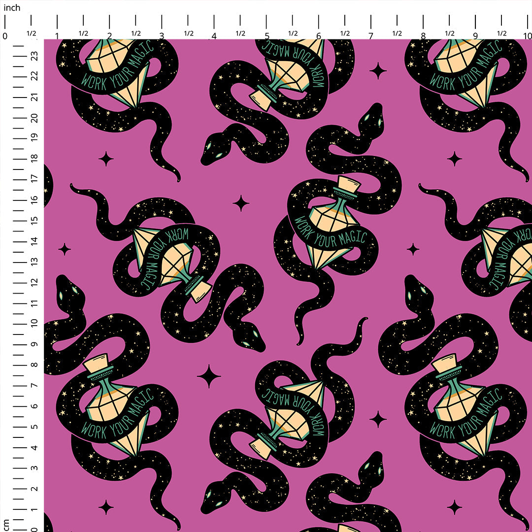 Potion Snake Purple Fabric