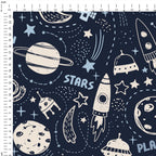 Personalised Rocket Spaceships Fabric