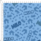 Personalised Dog Blue Fabric