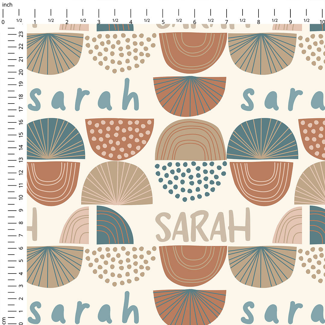 Personalised Retro Shapes Fabric