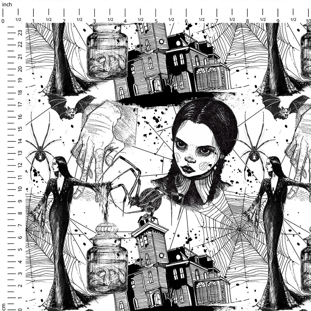 Wednesday Black & White Fabric