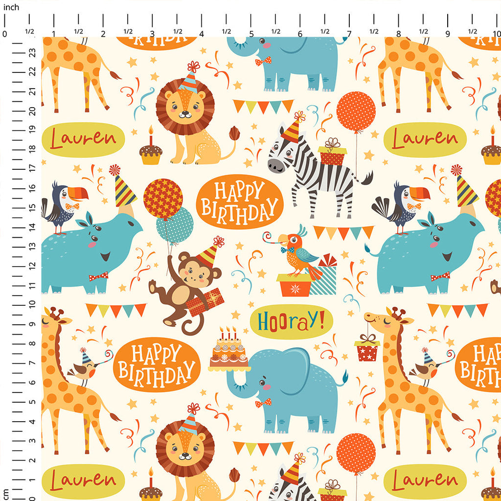 Personalised Circus Birthday Fabric