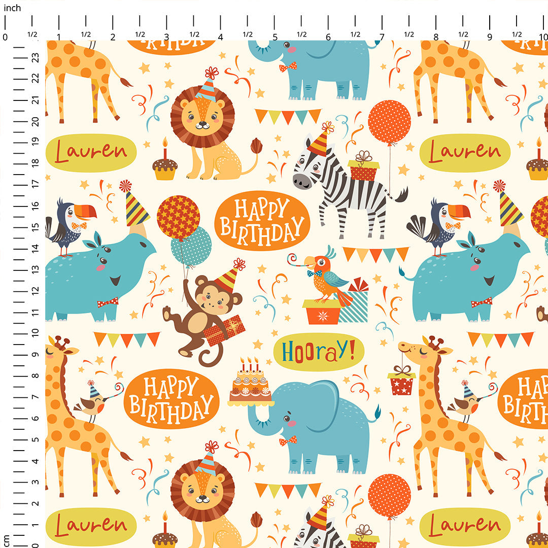 Personalised Circus Birthday Fabric