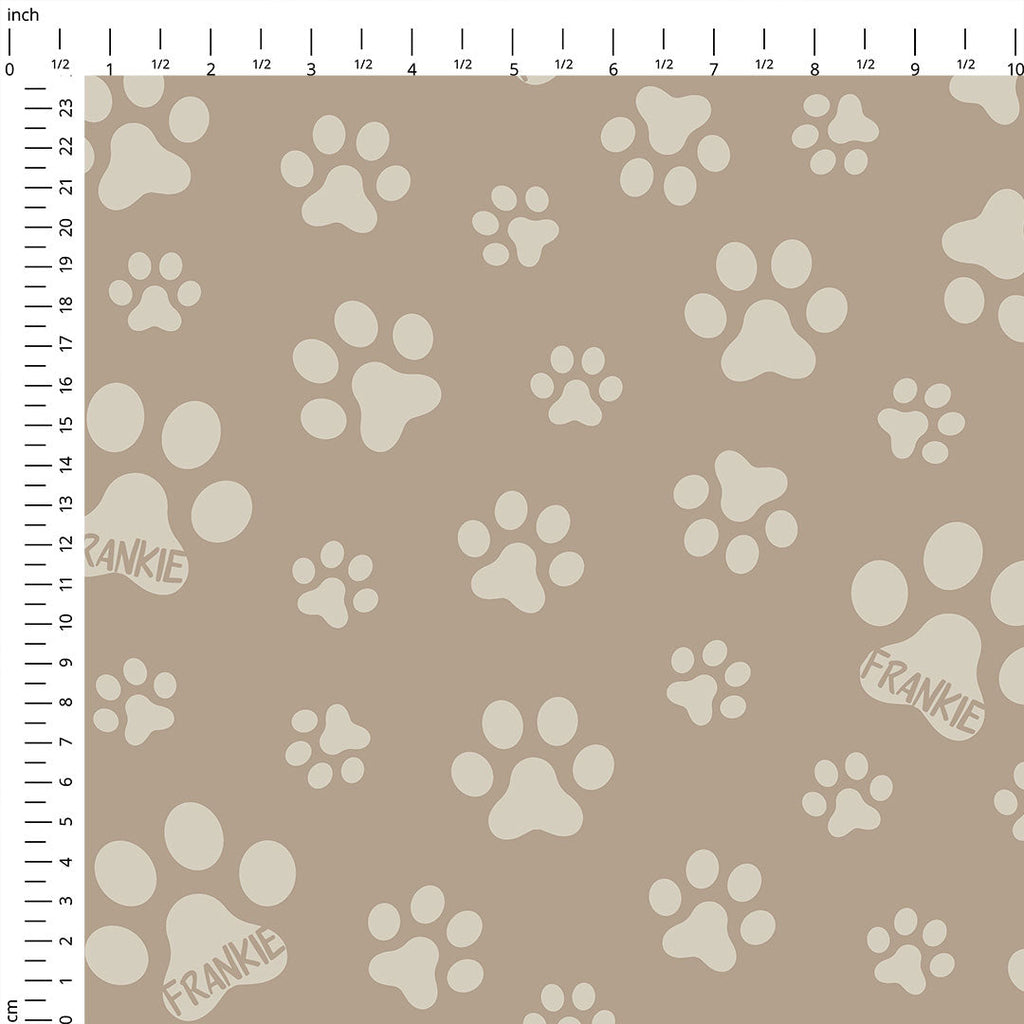 Personalised Paw Prints Neutral Fabric