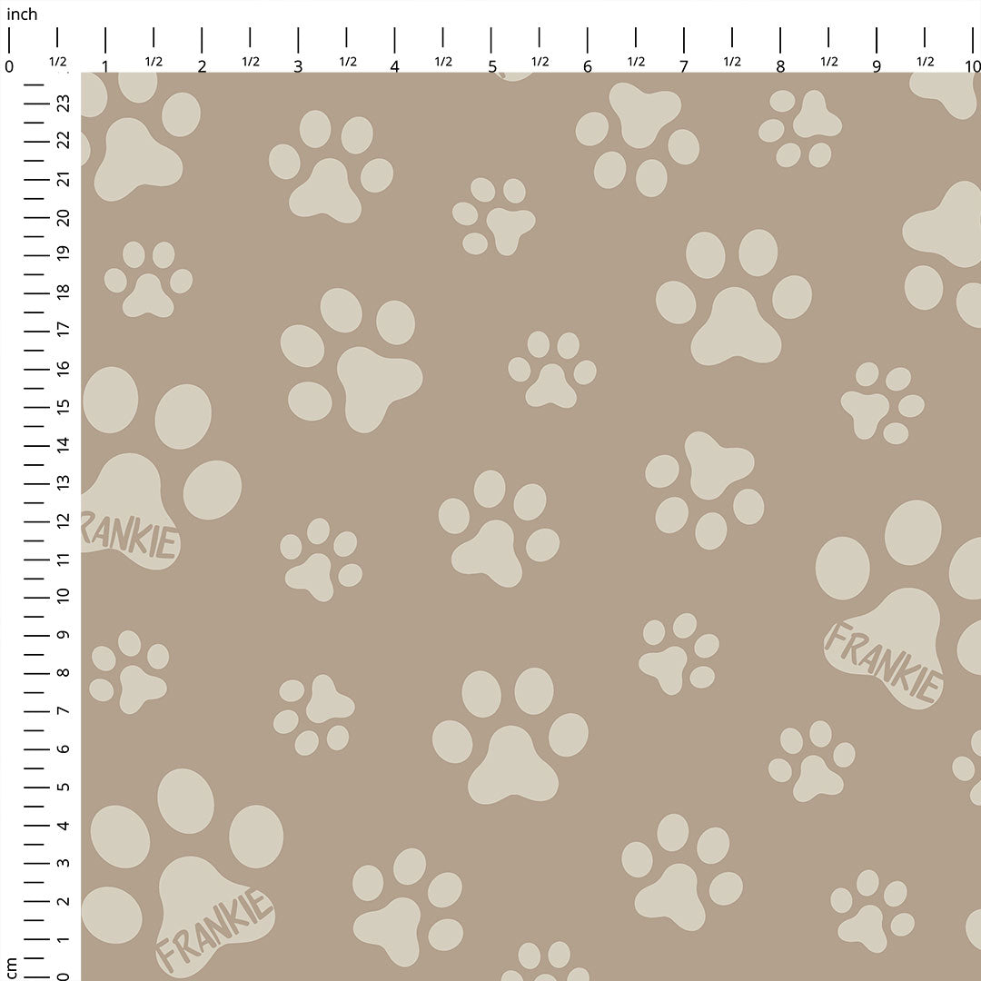 Personalised Paw Prints Neutral Fabric