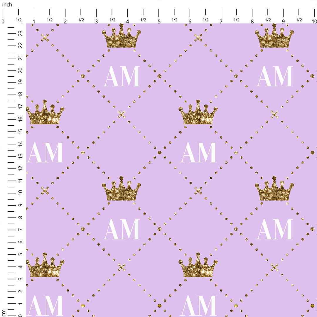Personalised Royal Initials Purple Fabric