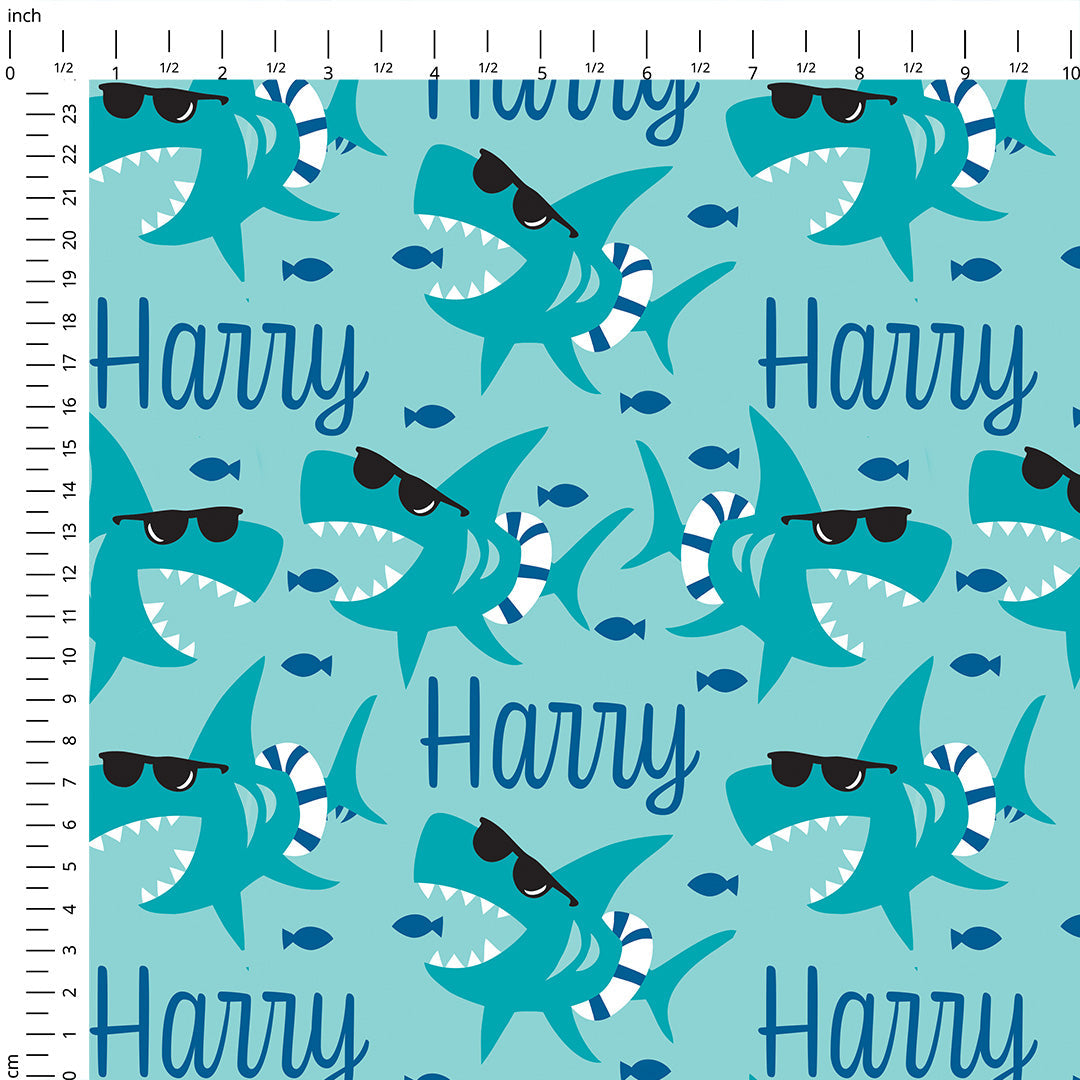 Personalised Sharks Fabric