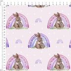Rainbow Bunny Pink Fabric