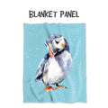 Puffin Aqua Fabric Blanket Panel BP-47