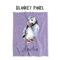 Personalised Puffin Heather Fabric Blanket Panel BP-58