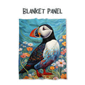 Puffin and Flowers Fabric Blanket Panel BP-31