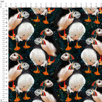 Puffins Black Fabric