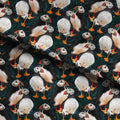 Puffins Black Fabric