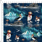 Puffins Ice Skating Fabric