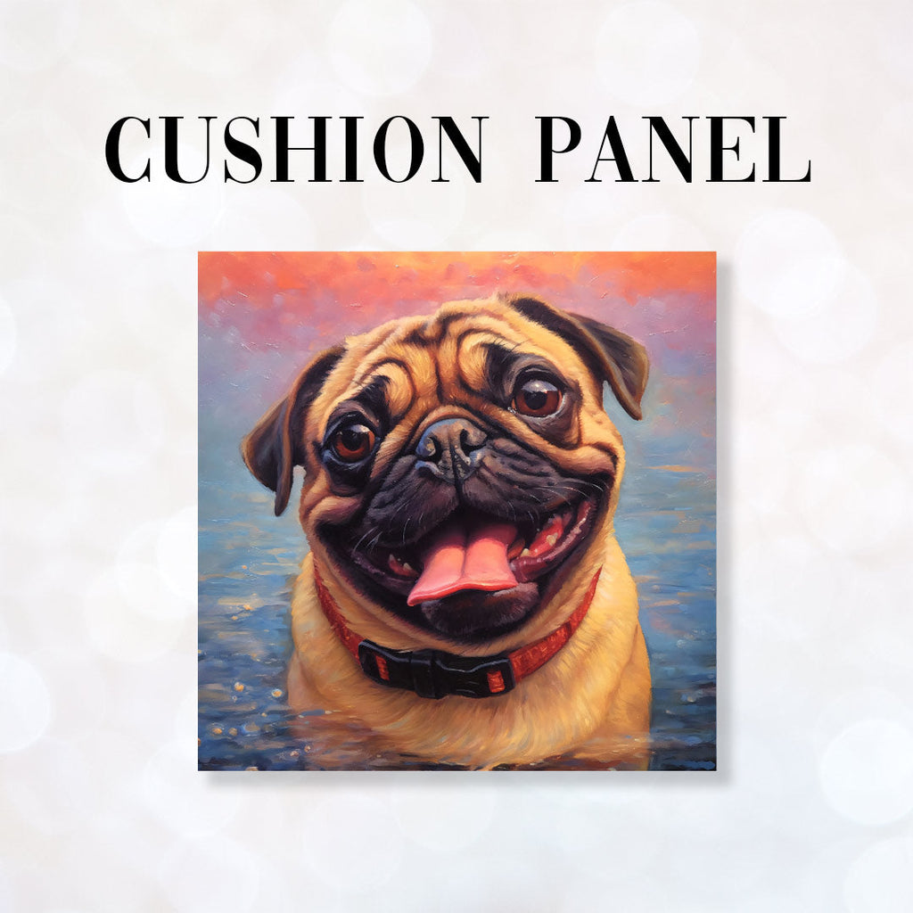 CUSHION Fabric Panel Pug Dog