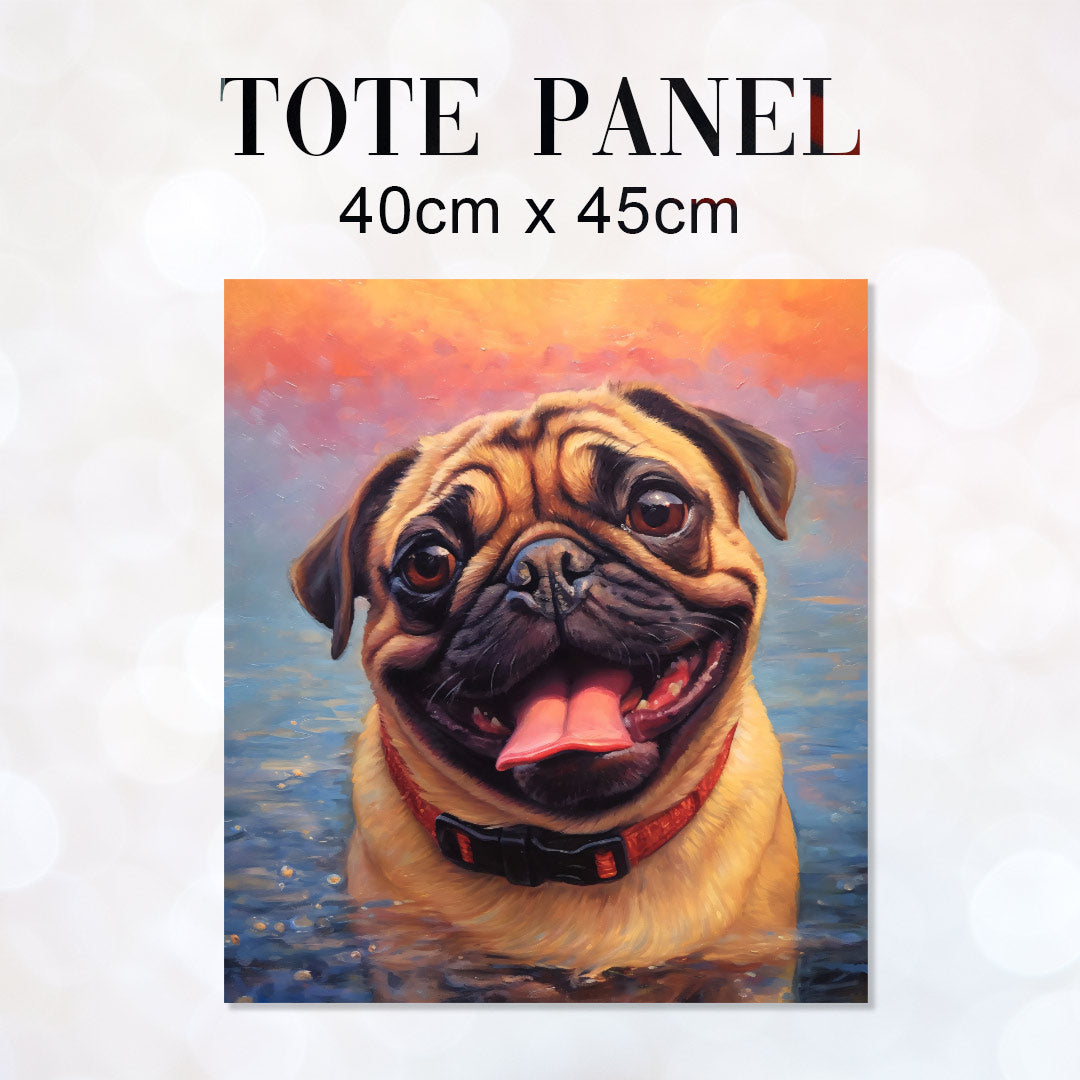 TOTE Pug Fabric Bag Panel