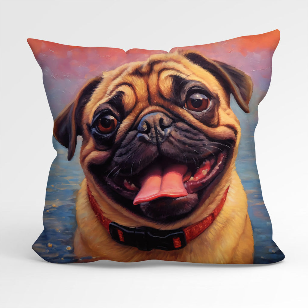 CUSHION Fabric Panel Pug Dog