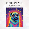 TOTE Pug and Stars Fabric Bag Panel TP-142