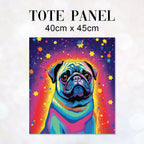 TOTE Pug and Stars Fabric Bag Panel TP-142